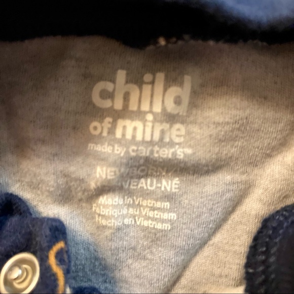 Child of Mine Boys Button Up Footed Pajamas New Born 2 piece - Picture 7 of 11